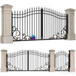 مدل سه‌بعدی درب آهنی کلاسیک با دو ورودی | Forged gates in a classic style.DUAL Entrance Driveway Fence Iron Gate set