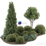 مدل سه‌بعدی مجموعه گیاهان تزئینی خارجی | Garden Set Topiary
