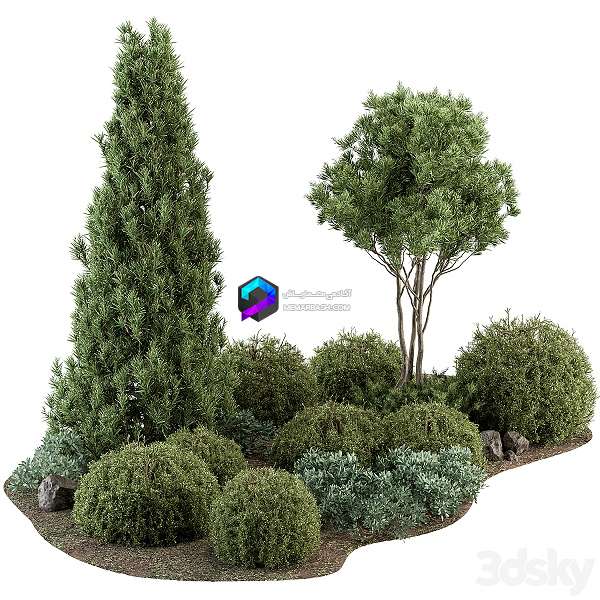 مدل سه‌بعدی مجموعه گیاهان تزئینی خارجی