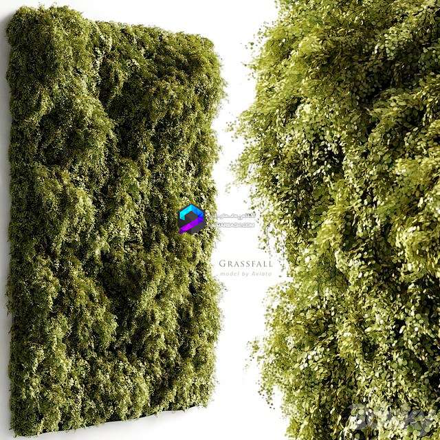 مدل سه‌بعدی دیوار سبز با طراحی مدرن
