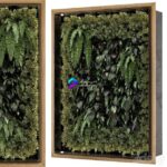 مدل سه‌بعدی باغ عمودی دیواری با پایه چوبی | Indoor Wall Vertical Garden in Wooden Base Set 523