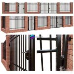 مدل سه‌بعدی نرده فلزی کلاسیک با درب ورودی | Iron fence set – classic