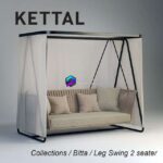 مدل سه‌بعدی نیمکت آویز دو نفره مدرن | Kettal Collections Bitta 2