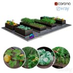 مدل سه‌بعدی باغچه خانگی با طراحی مدرن | Kitchen garden 0