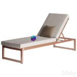 مدل سه‌بعدی تخت آفتاب‌گیر مدرن با فریم فلزی | Landscape Single Lounger by Kettal 0