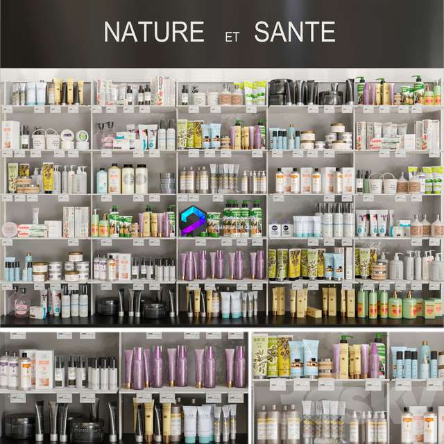 مدل محصولات آرایشی بهداشتی داروخانه | Large Showcase in a Pharmacy with Cosmetics