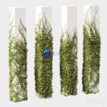 مدل سه‌بعدی پوشش گیاهی برای ستون‌های مربع | Leaves for square columns. 4 models