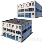 ساختمان کهنه و قدیمی سه طبقه | Low poly building | Low poly building 8K texture 0