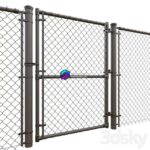 مدل سه‌بعدی فنس مش فلزی مدرن | Mesh Fencing 1
