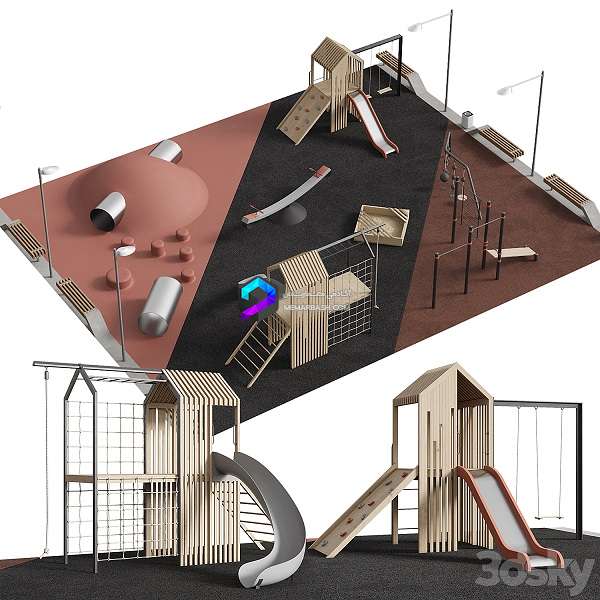 مدل زمین بازی کودکان مدرن | Modern Playground 01