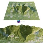 مدل سه‌بعدی زمین‌نما با تپه‌های طبیعی | Mountains set 0