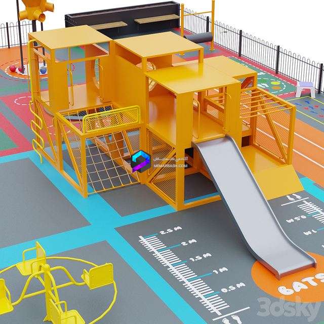 مدل سه بعدی زمین بازی کودکان | Multifunctional playground 1