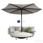 مدل سه‌بعدی ست نشیمن مدرن با سایبان | Organix Lounge Set