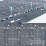 مدل محوطه پارکینگ شهری | Outdoor_Car_Park | Outdoor Car Park
