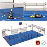 مدل زمین پادل به همراه راکت ورزشی و توپ | Padel | Padel 0