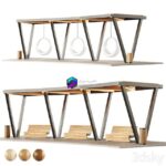 مدل سه‌بعدی پرگولا با نیمکت‌های آویزدار | Pergola with swings benches 2 0