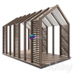 مدل سه‌بعدی پرگولا چوبی مدرن | Pergola 14