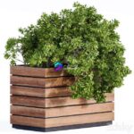مدل سه‌بعدی جعبه گیاه چوبی مدرن | Plant Box Green Wood 0