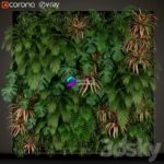 مدل سه‌بعدی دیوار سبز با گیاهان متنوع | Plants collection 200