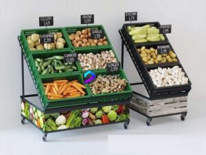 Rack with different vegetables