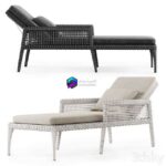 مدل سه‌بعدی صندلی راحتی بافته شده با طراحی مدرن | Rattan chaise lounge DR50 0
