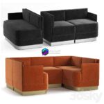 مدل سه‌بعدی مبل راحتی مدرن با طراحی مینیمالیستی | Restaurant sofa modules 0