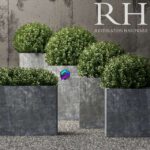 مدل سه‌بعدی گلدان فلزی مربع مدرن | Restoration Hardware estate zinc square planters 0