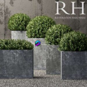 Restoration Hardware estate zinc square planters 0
