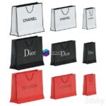 آبجکت مجموعه ساک خرید برندهای معروف | Set of Brand Shopping Bags | Set of Brand Shopping Bags 2