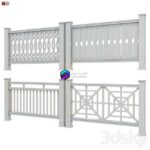 مدل سه‌بعدی نرده و ریل تراس مدرن | Set of Handrails and Terrace Railing 4