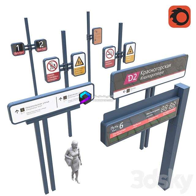 ست کامل پایه اطلاع‌رسانی شهری WDC | Set of Info Poles WDC
