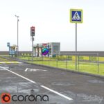 مدل مجموعه تجهیزات سامان‌دهی معابر شهری | Set of road elements blagoustvoystva | Set of road elements blagoustvoystva 0