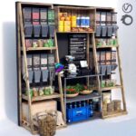 آبجکت استند فروش حبوبات و سایر محصولات به همراه ترازو | Shelves with products | Shelves with products