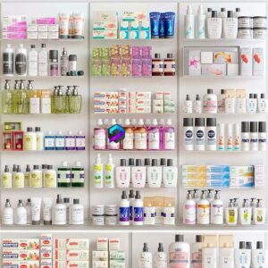 Showcase in a pharmacy with cosmetics 5
