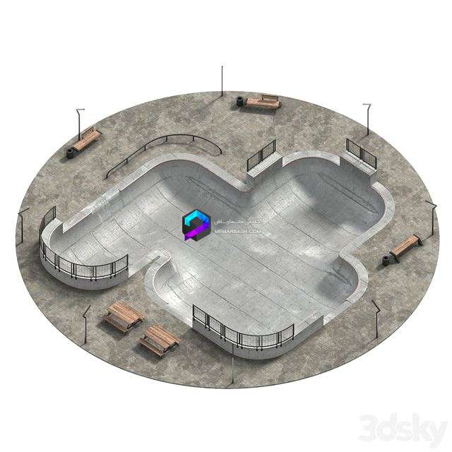 مدل سه بعدی زمین اسکیت | Skate park