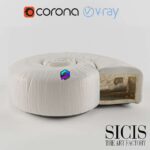 مدل سه‌بعدی مبل راحتی گرد مدرن | Sofa Sicis 0