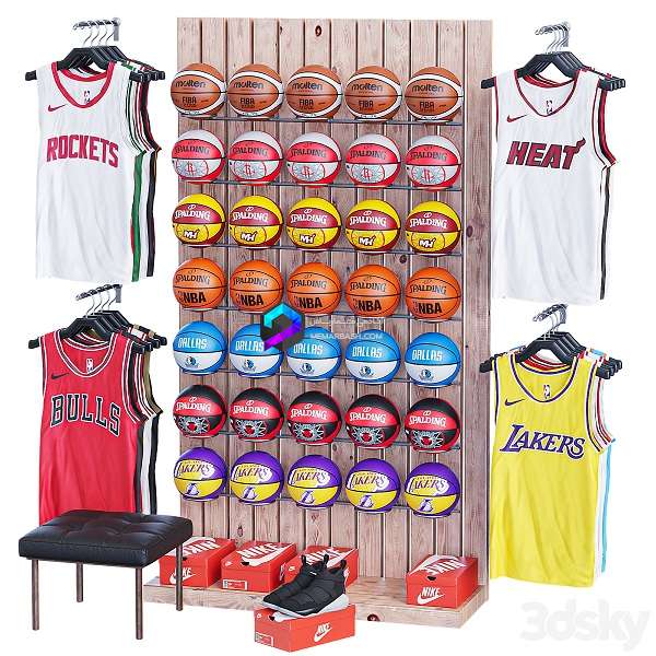 مدل سه بعدی استند نمایش توپ و محصولات ورزشی | Sport Shop 04