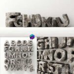 مدل سه‌بعدی حروف انگلیسی سنگی | Stone English letters
