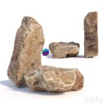 مدل سه‌بعدی سنگ‌های طبیعی برای طراحی منظره | Stones 142