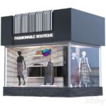 مدل سه بعدی ویترین فروشگاه لباس زنانه به همراه مانکن| Store_04 | Store 04