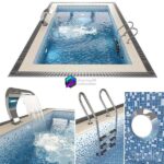 مدل سه‌بعدی استخر شنا مدرن با آب‌نما | Swimming Pool 00001
