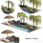 مدل سه‌بعدی استخر شنا با طراحی مدرن در فضای باز | Swimming pools your backyard 1