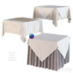 مدل میز رستوران به همراه رومیزی | Tablecloth on a square table | Tablecloth on a square table 0