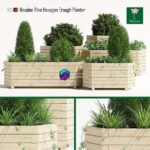 مدل سه‌بعدی گلدان چوبی شش‌ضلعی | Trough Planter