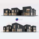 آبجکت خانه مسکونی دو طبقه | Two-storey residential building | Two storey residential building. Prefab house. 8 0