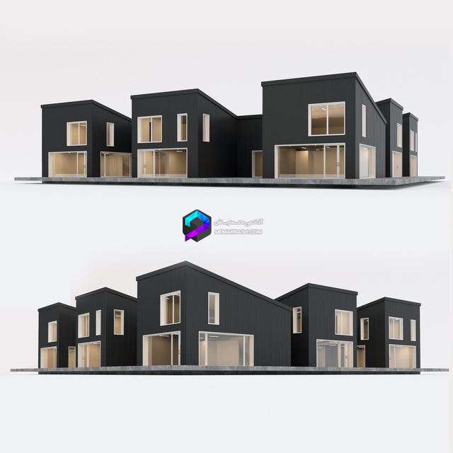 Two-storey residential building. Prefab house. 8 0