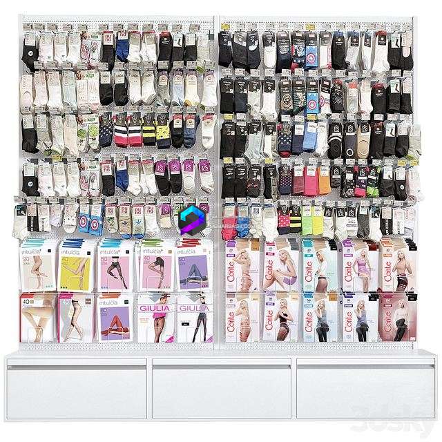 مدل سه بعدی استند نمایش جوراب | Underwear stand