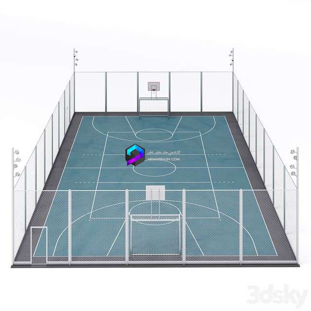 مدل زمین ورزشی محصور | Universal fenced sports ground