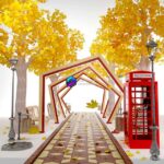 مدل سه‌بعدی پارک شهری با طراحی مدرن و پاییزی | Urban environment autumn Park 0