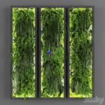 مدل سه‌بعدی دیوار سبز مدرن | Vertical garden 076